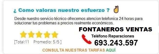 Fontanero Ventas precio